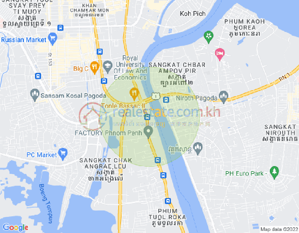 长夏下社分区, 棉芷区, 金边地图