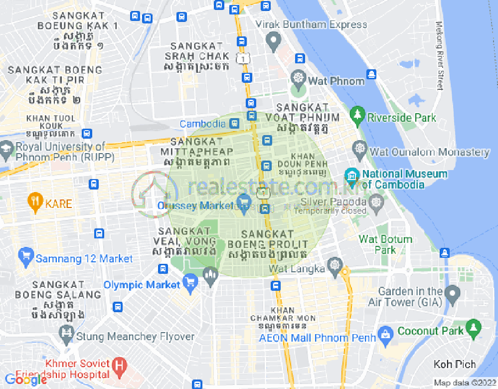 Carte de E, Phsar Thmei I, Daun Penh, Phnom Penh