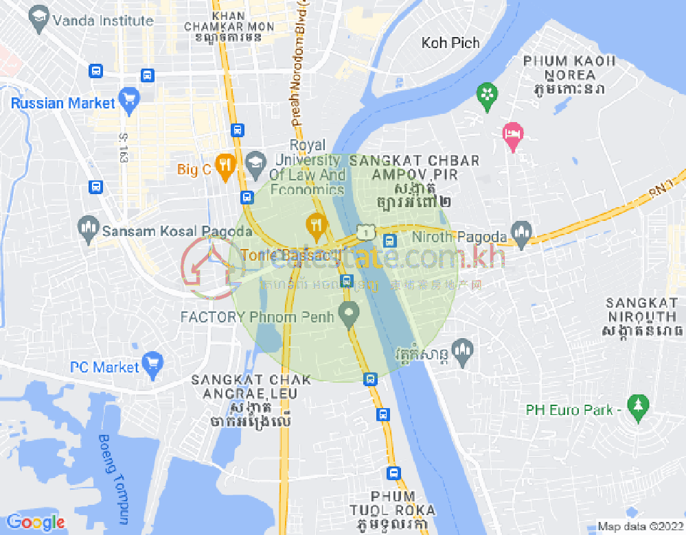 长夏下社分区, 棉芷区, 金边地图