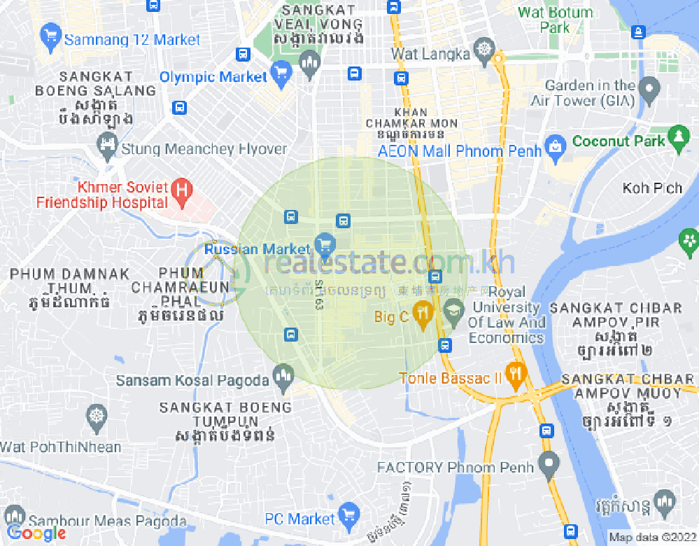 Mapa: Toul Tum Poung 1, Chamkarmon, Phnom Penh