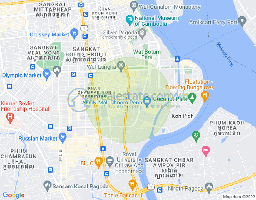 Mapa: BKK 1, Boeng Keng Kang, Phnom Penh