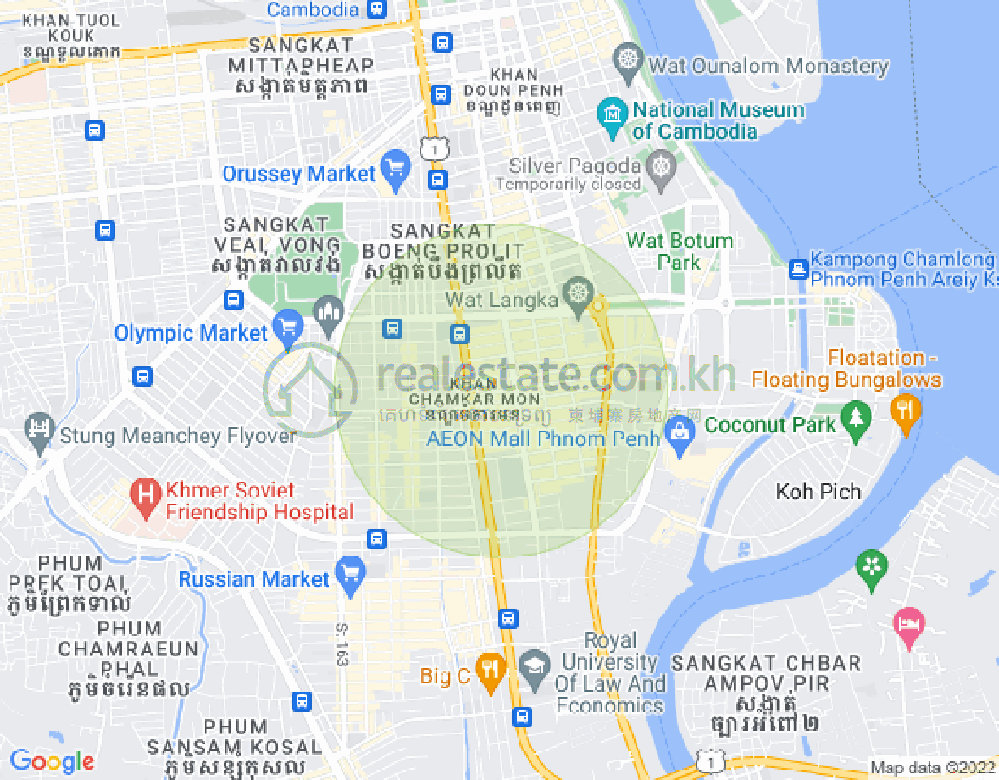Mapa: BKK 1, Boeng Keng Kang, Phnom Penh
