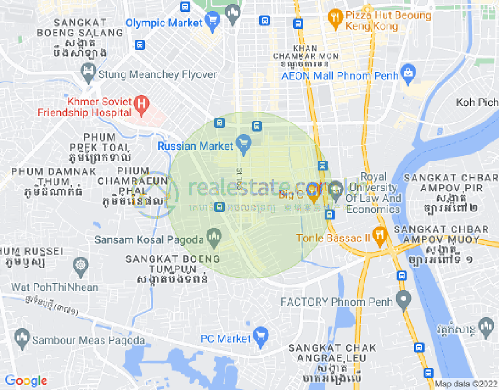 Map of Toul Tum Poung 1, Chamkarmon, Phnom Penh