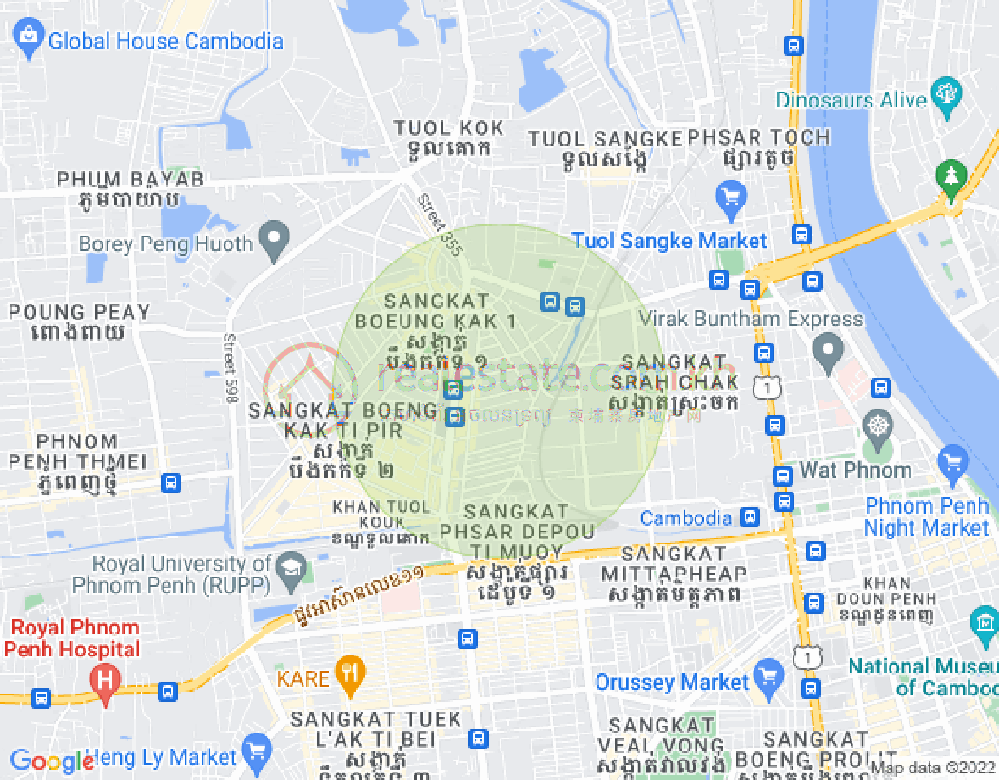 万谷湖1分区, 堆谷区, 金边地图