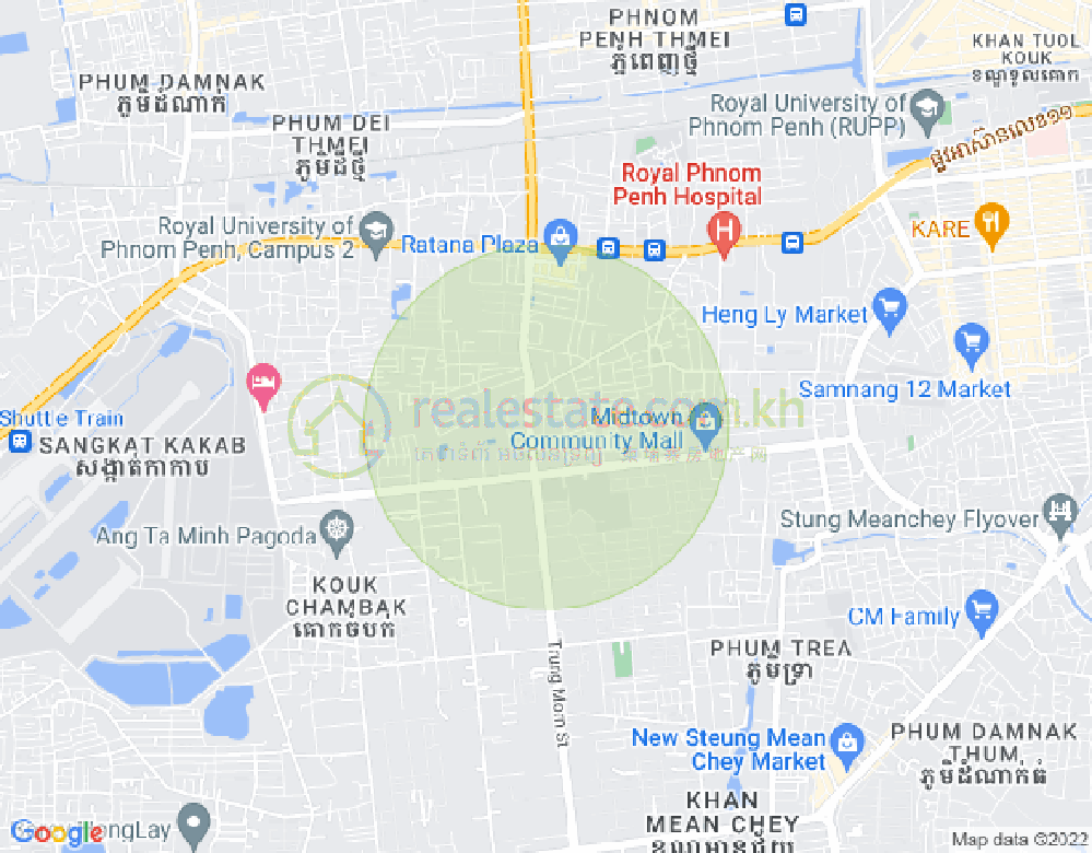 Tuek Thla屯, 森速区, 金边地图