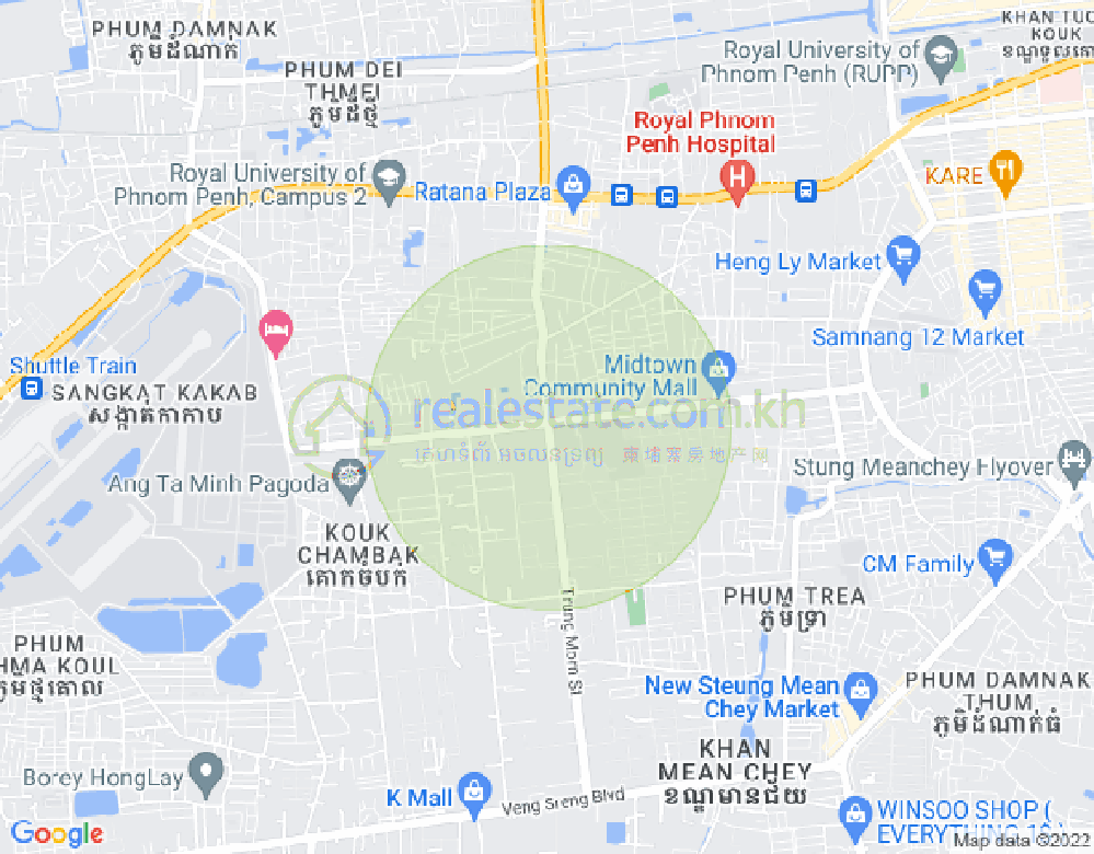 Mapa: Tuek Thla, Sen Sok, Phnom Penh