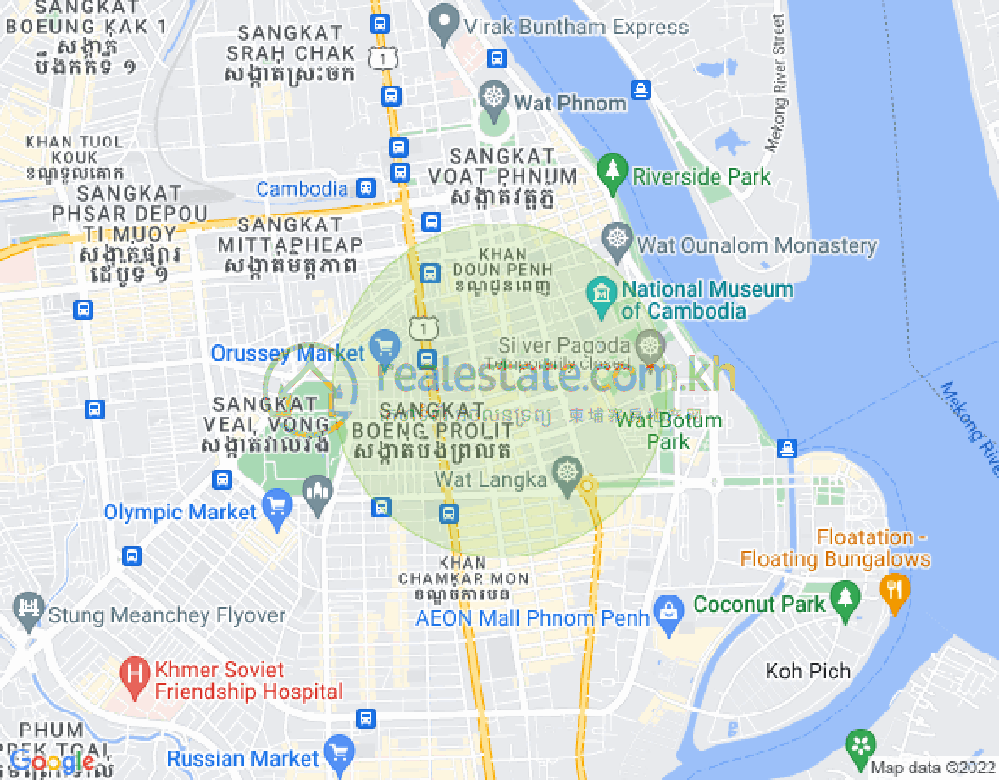 Boeng Reang镇, 隆边区, 金边地图