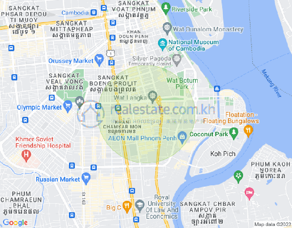 万景岗1分区（BKK1), 波哥堪, 金边地图