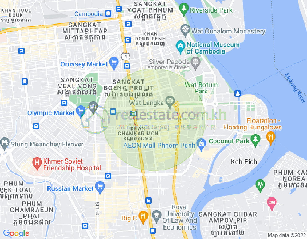 Carte de BKK 1, Boeng Keng Kang, Phnom Penh