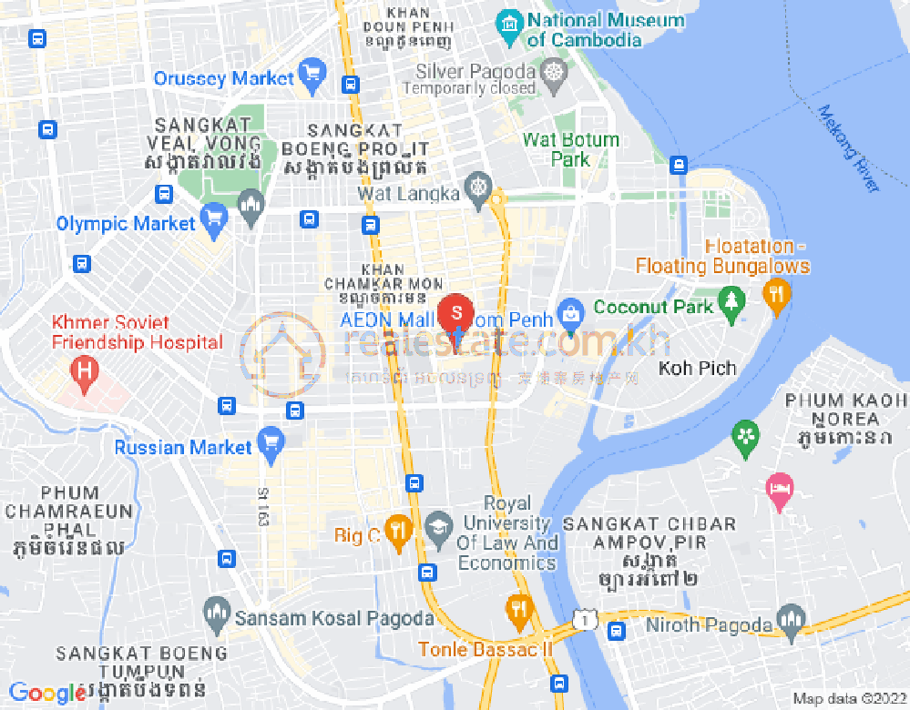 万景岗1分区（BKK1), 波哥堪, 金边地图
