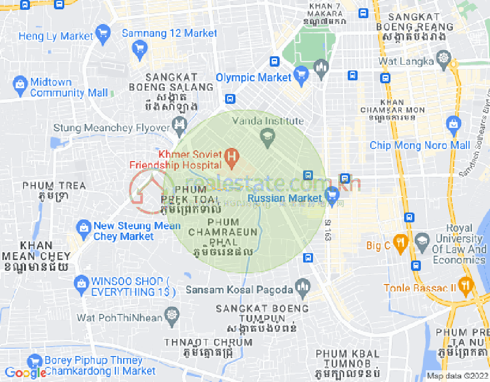 แผนที่ ตุมนบตึก, บึงเกงกอง, พนมเปญ