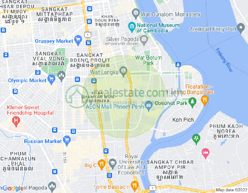 Carte de BKK 1, Boeng Keng Kang, Phnom Penh