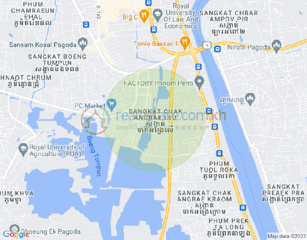 Carte de Chak Angrae Leu, Meanchey, Phnom Penh
