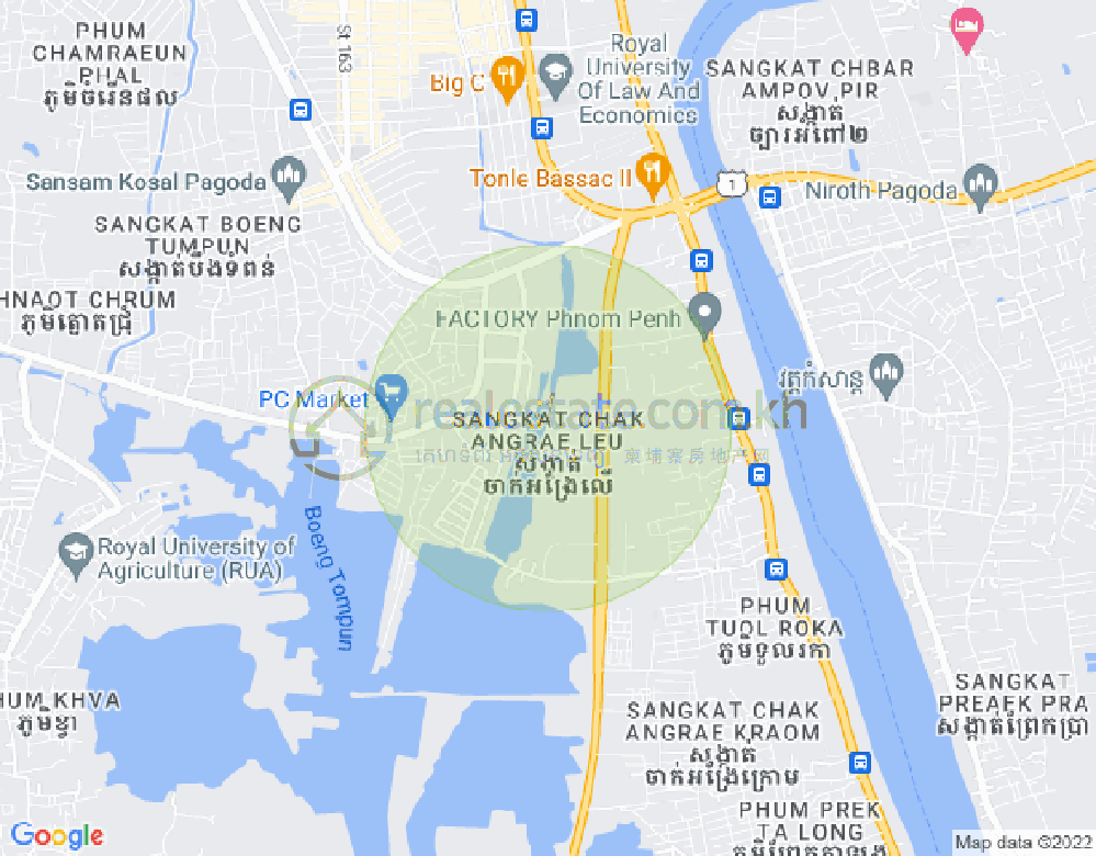 チャクアンラエルー, ミエンチェイ, プノンペンの地図