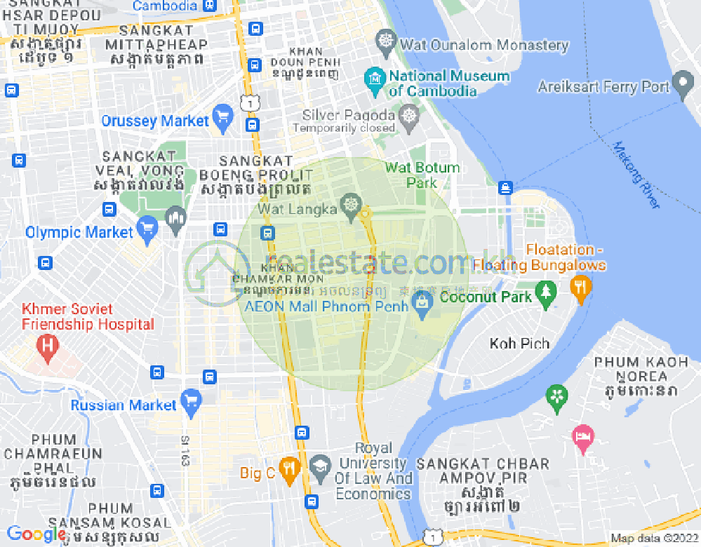 Mapa: BKK 1, Boeng Keng Kang, Phnom Penh