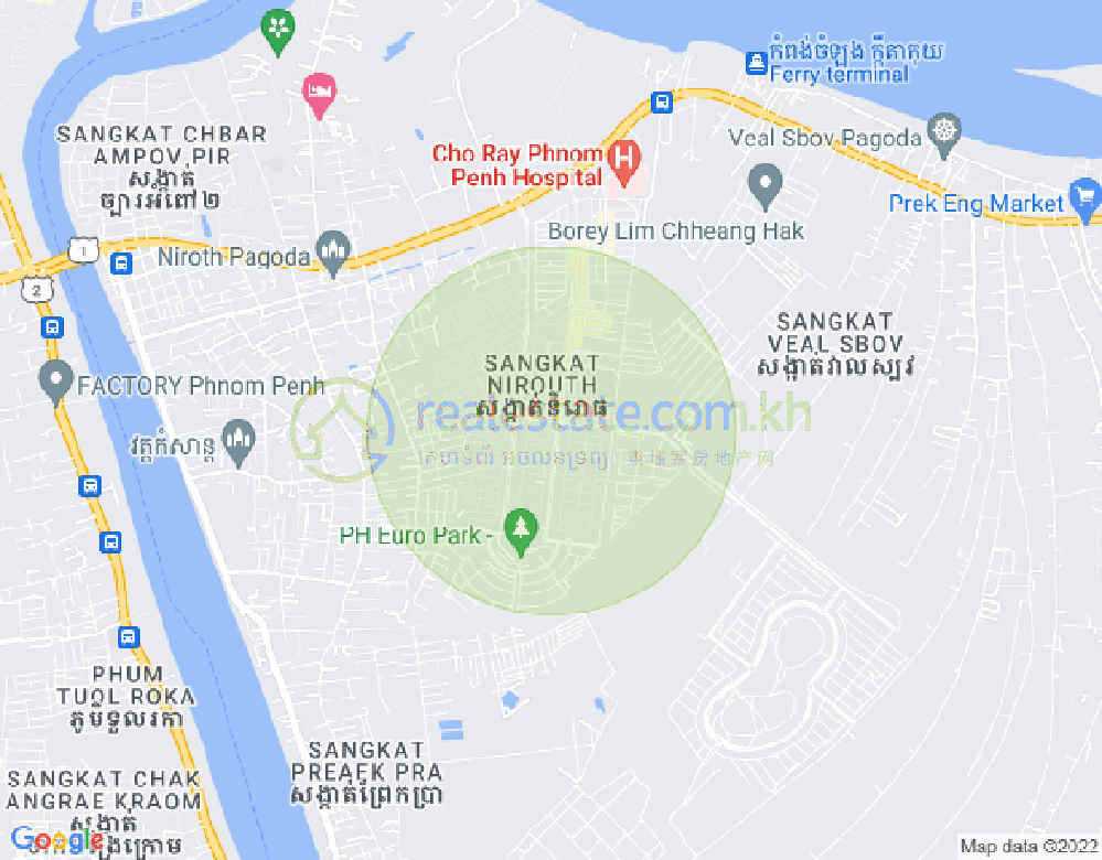 Mapa: Nirouth, Chbar Ampov, Phnom Penh