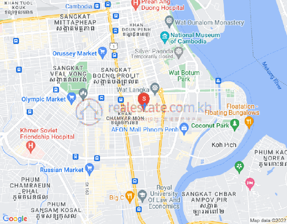 Mapa: BKK 1, Boeng Keng Kang, Phnom Penh