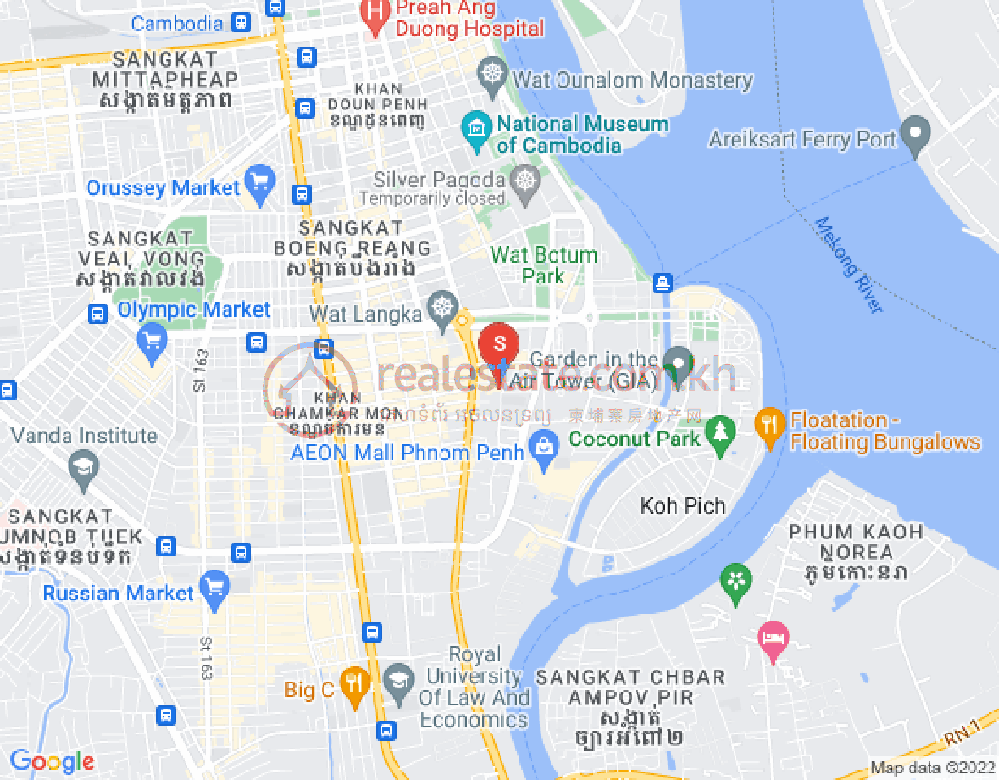 Карта Тонле Бассак, Чамкармон, Пномпень