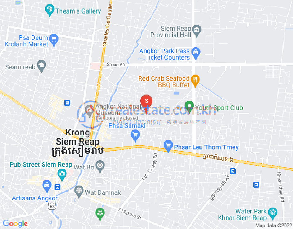 Sla Kram 分区, 暹粒地图