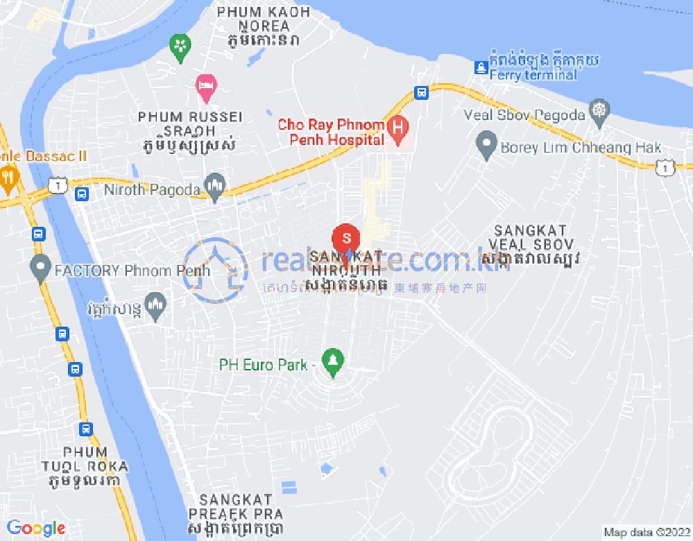 Mapa: Nirouth, Chbar Ampov, Phnom Penh