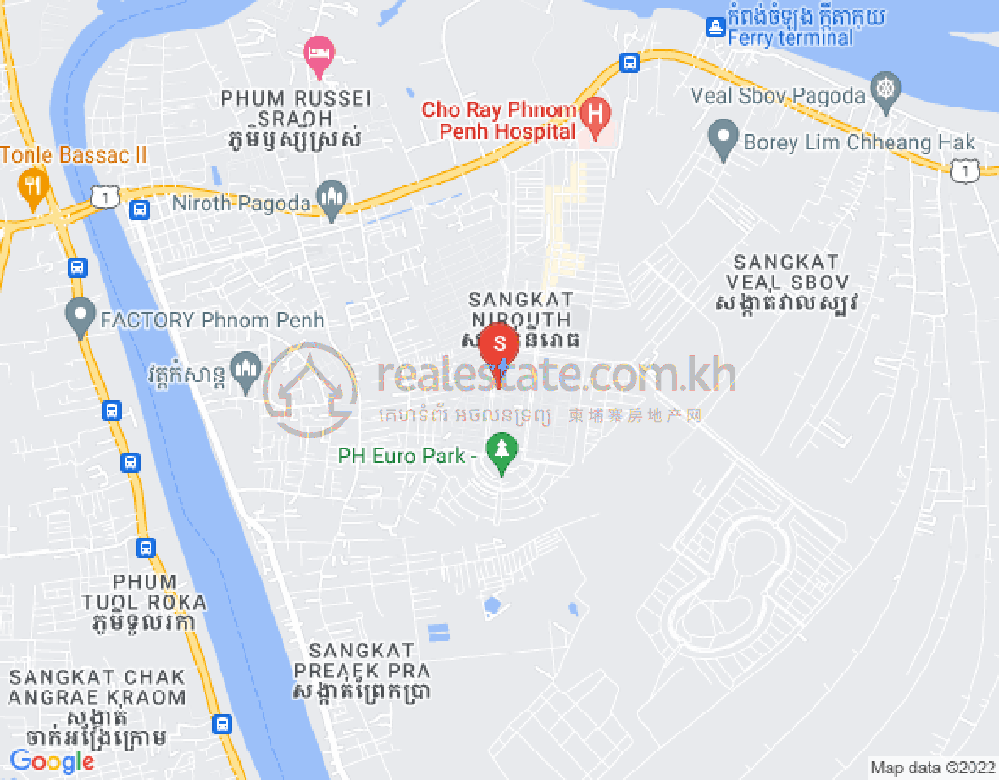 Map of Nirouth, Chbar Ampov, Phnom Penh