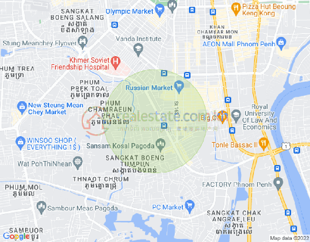 宣邦屯门1, 棉芷区, 金边地图
