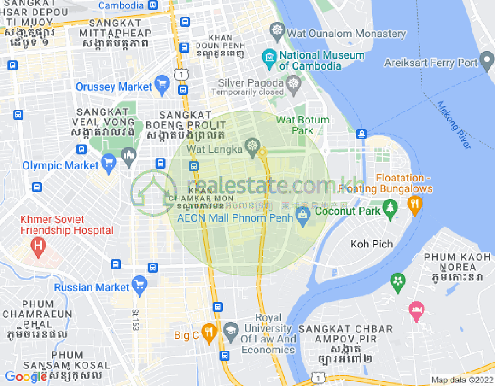 Map of BKK 1, Boeng Keng Kang, Phnom Penh