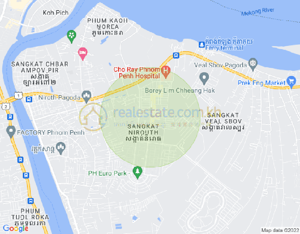 Map of Nirouth, Chbar Ampov, Phnom Penh