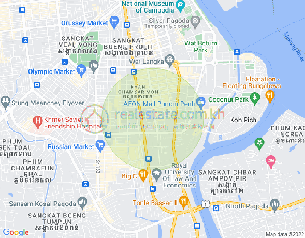 Map of BKK 1, Boeng Keng Kang, Phnom Penh