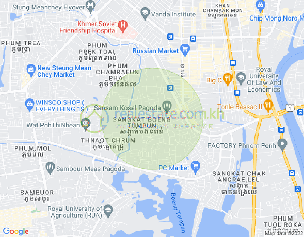 宣邦屯门1, 棉芷区, 金边地图