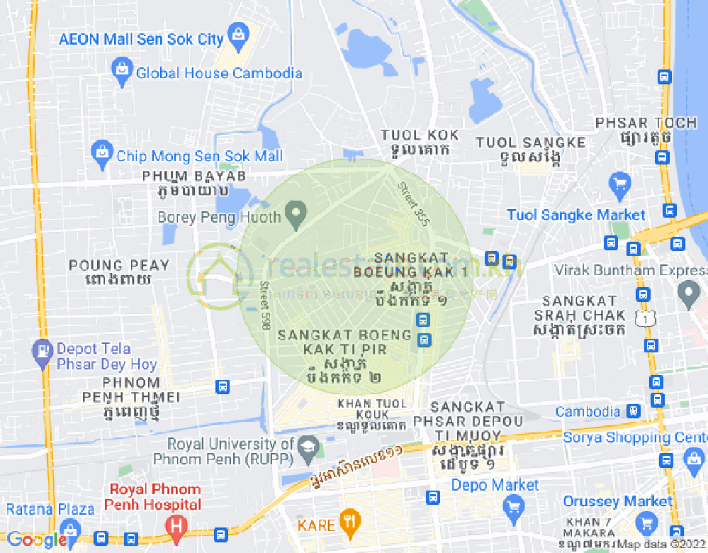 万谷湖1分区, 堆谷区, 金边地图