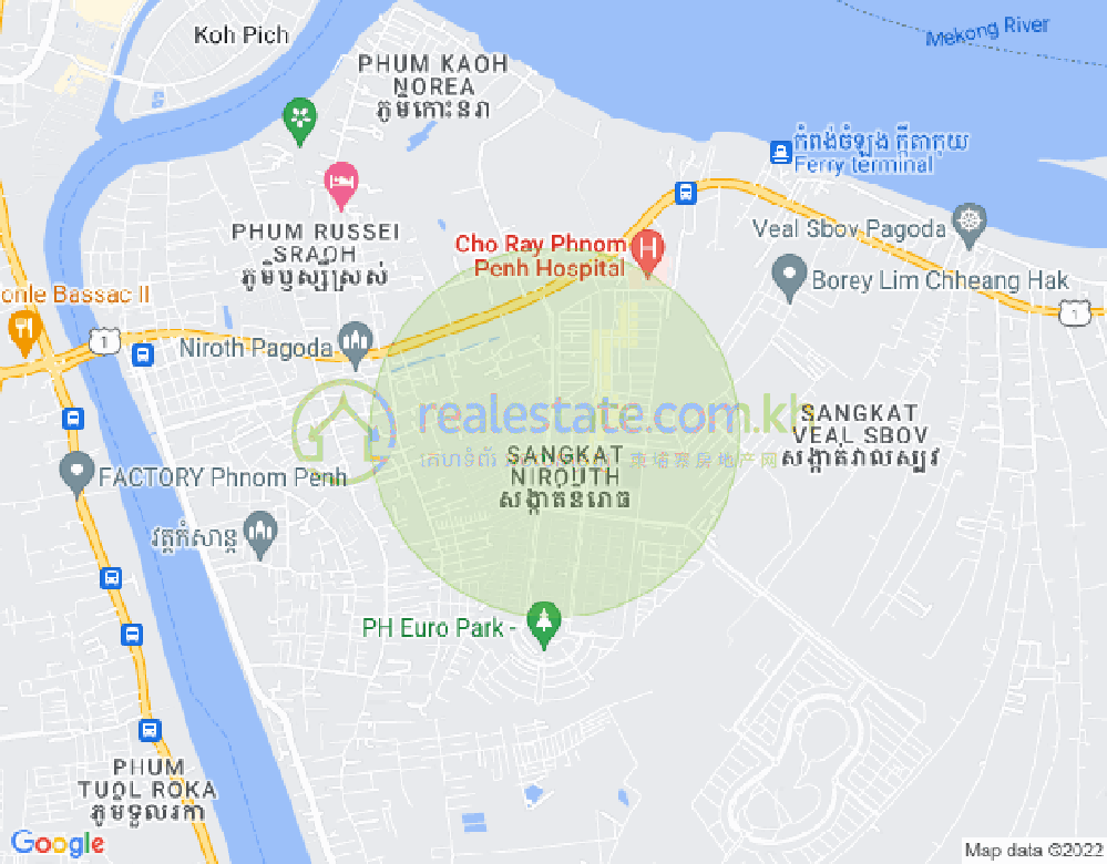 Mapa: Nirouth, Chbar Ampov, Phnom Penh