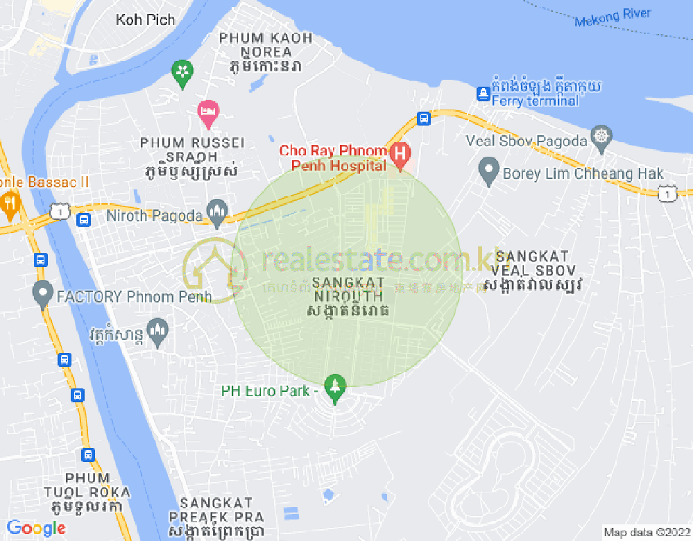 Nirouth分区, 铁桥头区, 金边地图