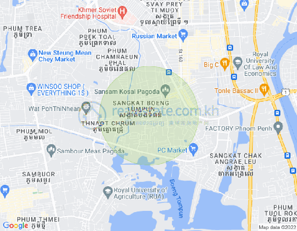 宣邦屯门1, 棉芷区, 金边地图