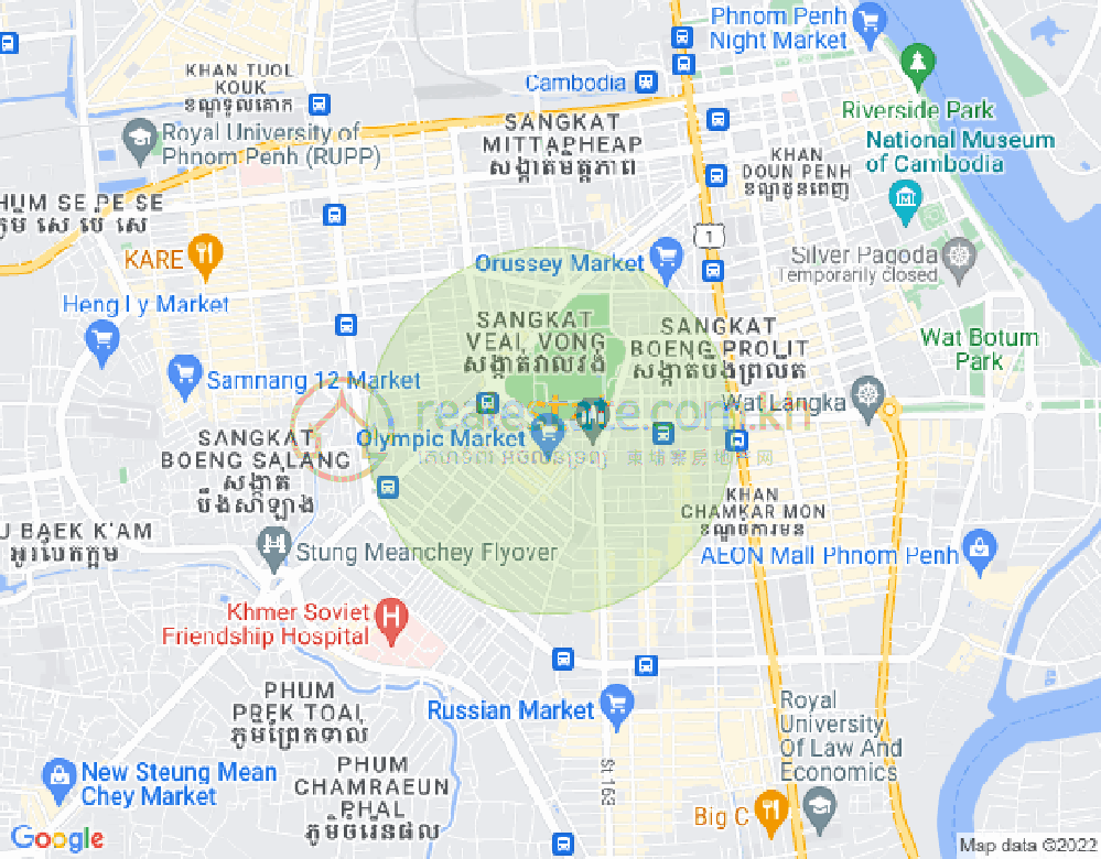 Mapa: Olympic, Boeng Keng Kang, Phnom Penh