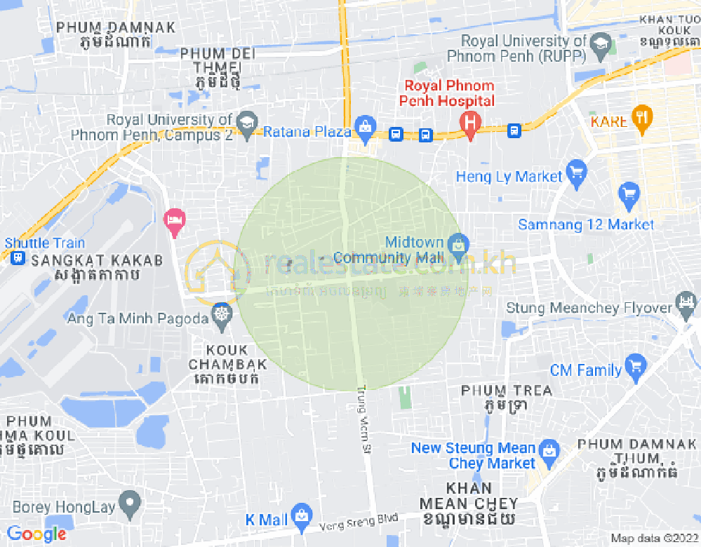 Mapa: Tuek Thla, Sen Sok, Phnom Penh