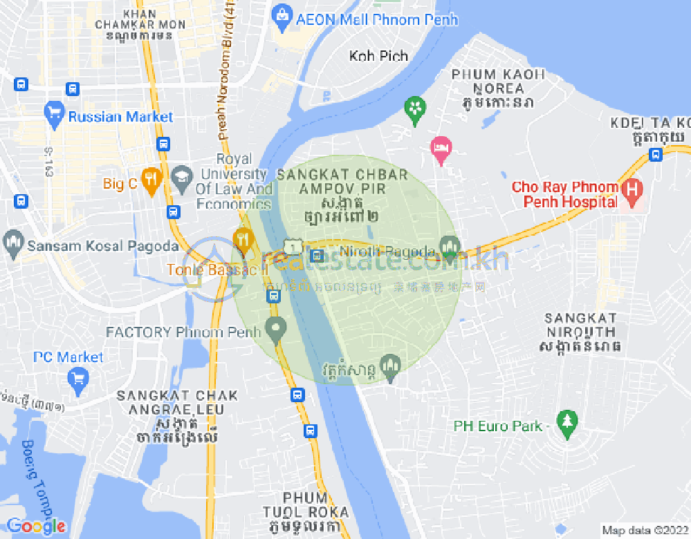 Map of Chbar Ampov I, Chbar Ampov, Phnom Penh