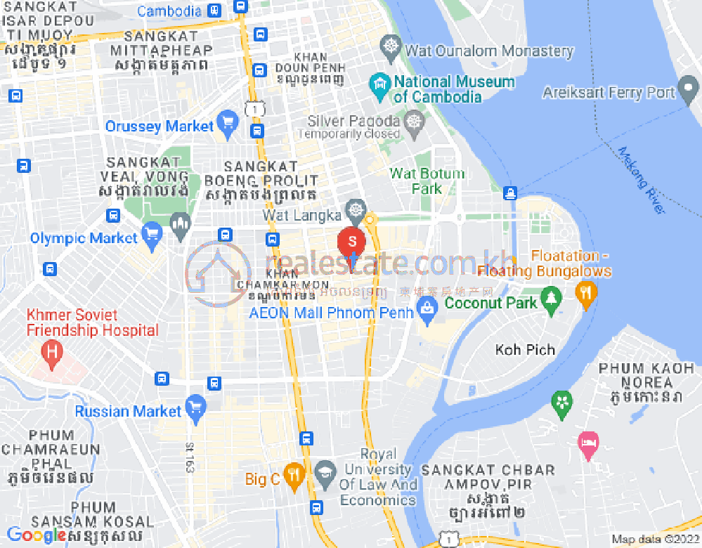 Mapa: BKK 1, Boeng Keng Kang, Phnom Penh