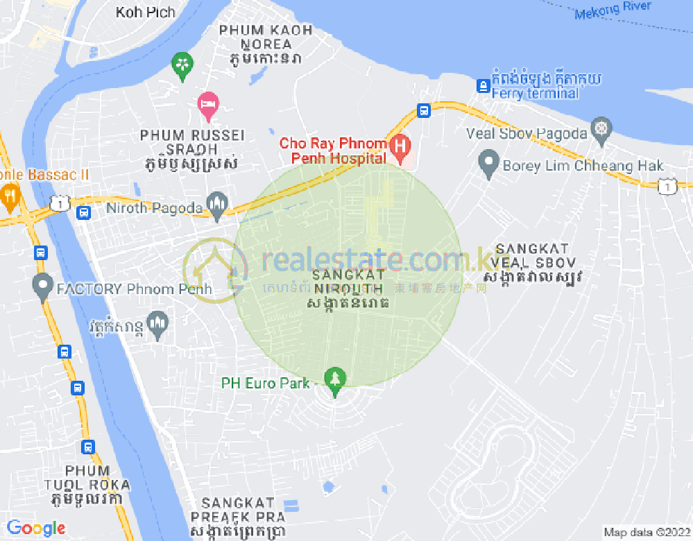 Map of Nirouth, Chbar Ampov, Phnom Penh