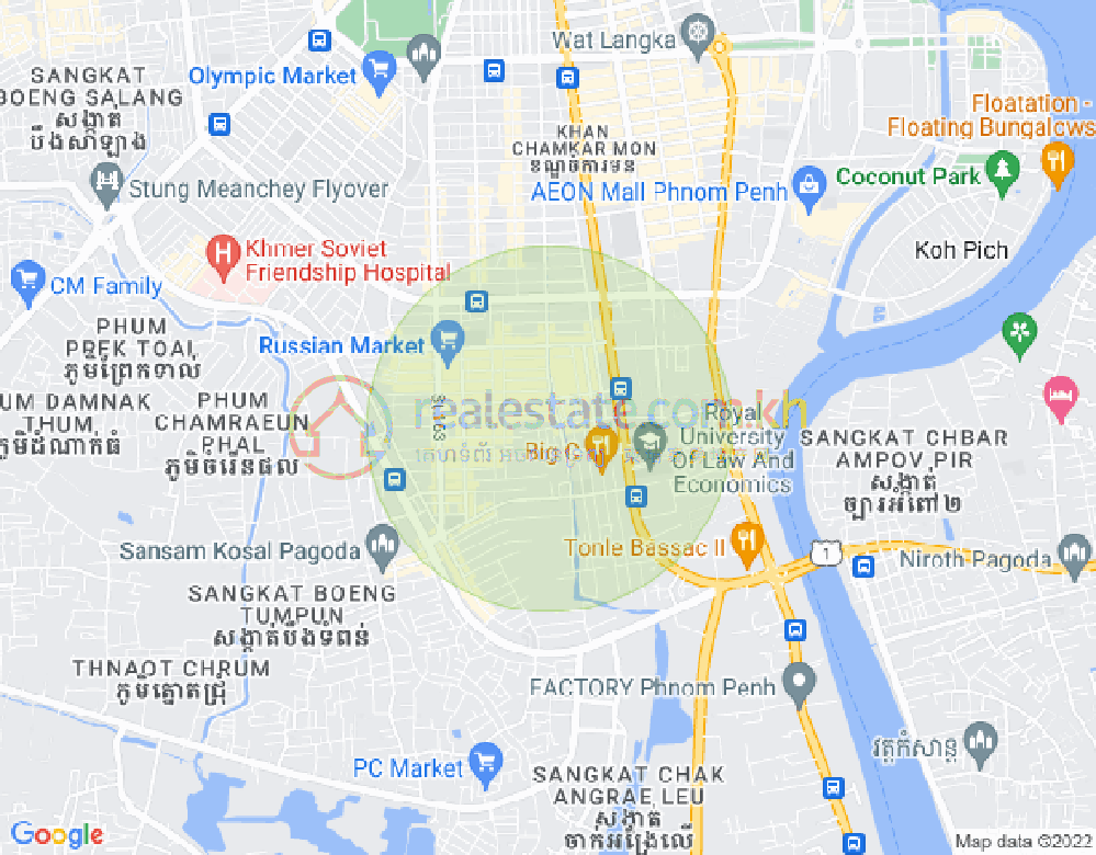 Map of Boeung Trabek, Chamkarmon, Phnom Penh