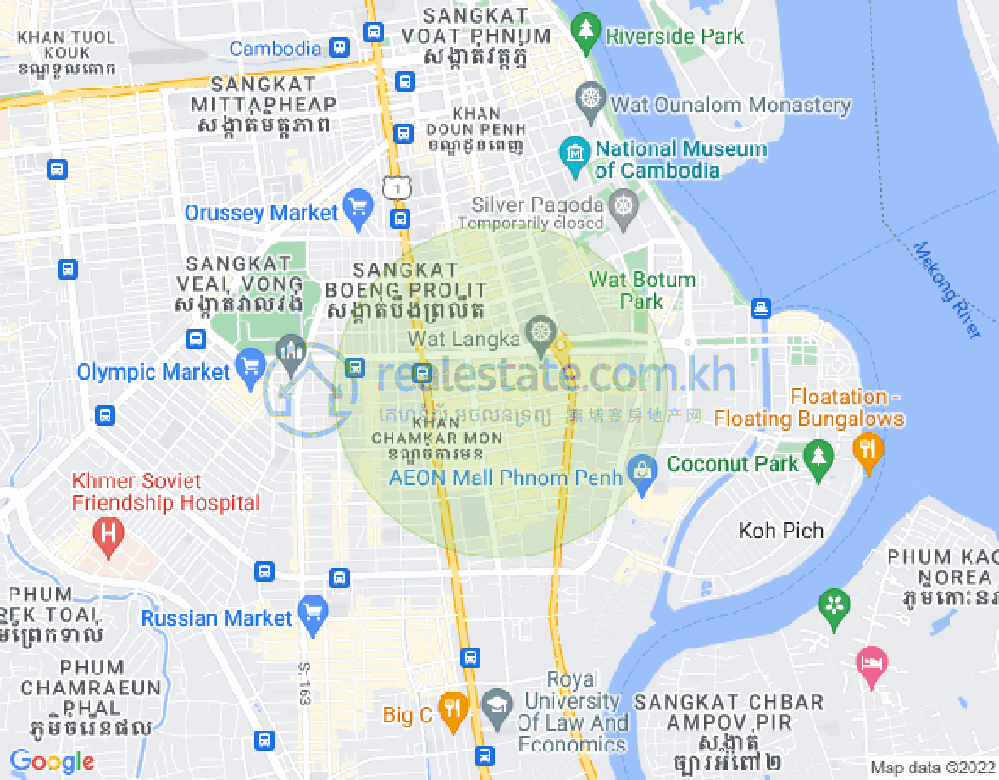Carte de BKK 1, Boeng Keng Kang, Phnom Penh
