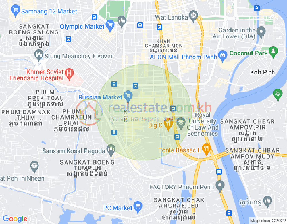 Map of Boeung Trabek, Chamkarmon, Phnom Penh
