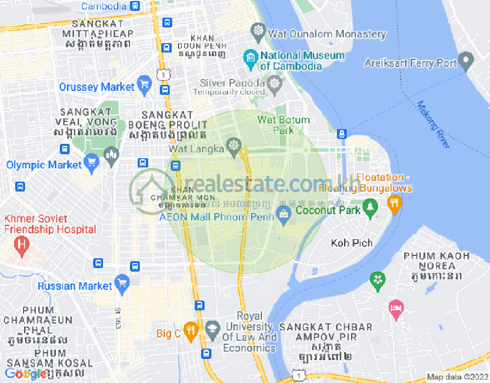 Mapa: BKK 1, Boeng Keng Kang, Phnom Penh