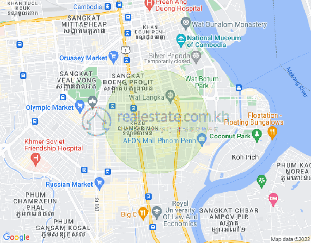 Map of BKK 2, Boeng Keng Kang, Phnom Penh