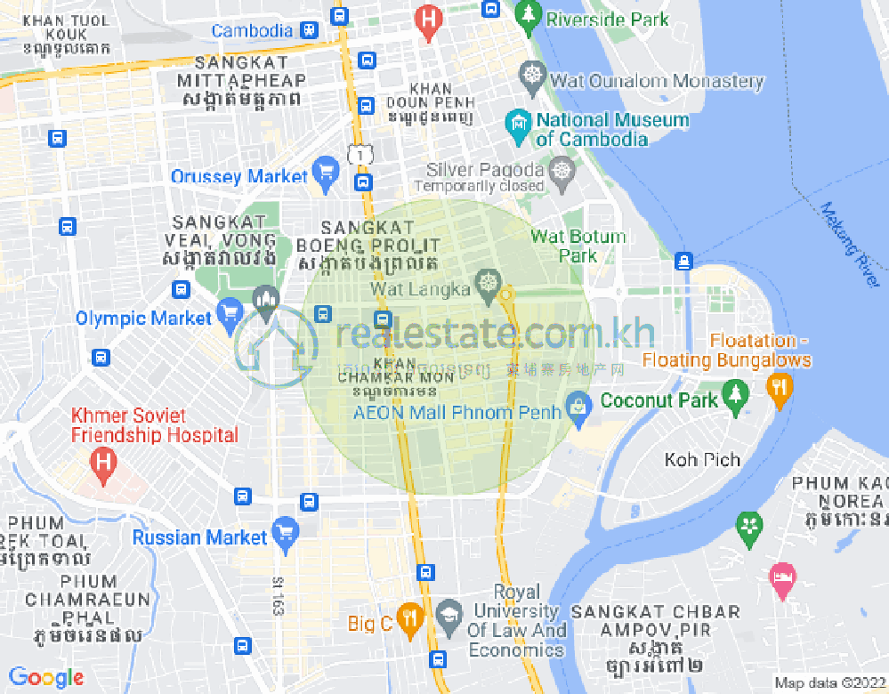 Map of BKK 1, Boeng Keng Kang, Phnom Penh