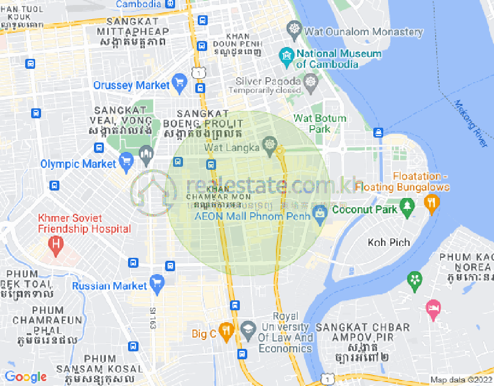 Mapa: BKK 2, Boeng Keng Kang, Phnom Penh