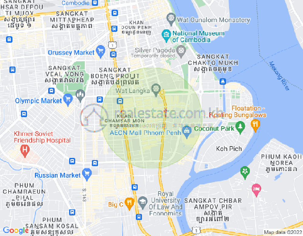 万景岗1分区（BKK1), 波哥堪, 金边地图