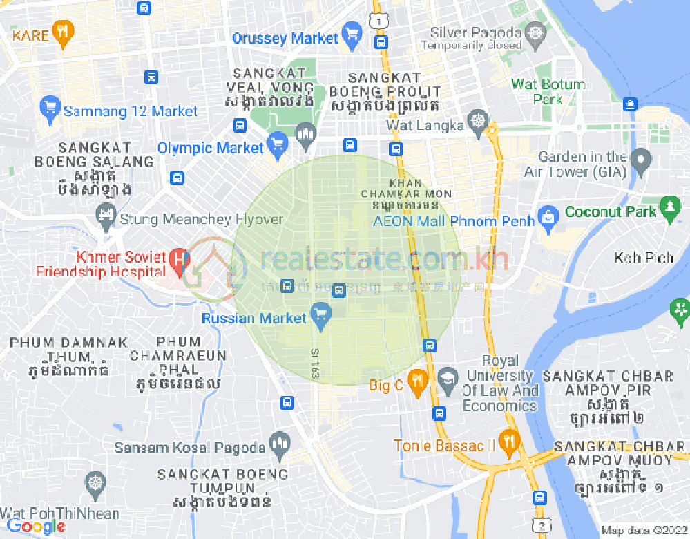 万景岗3分区（BKK3), 波哥堪, 金边地图