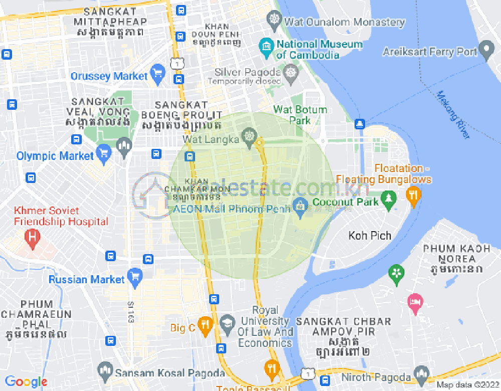 Mapa: BKK 1, Boeng Keng Kang, Phnom Penh