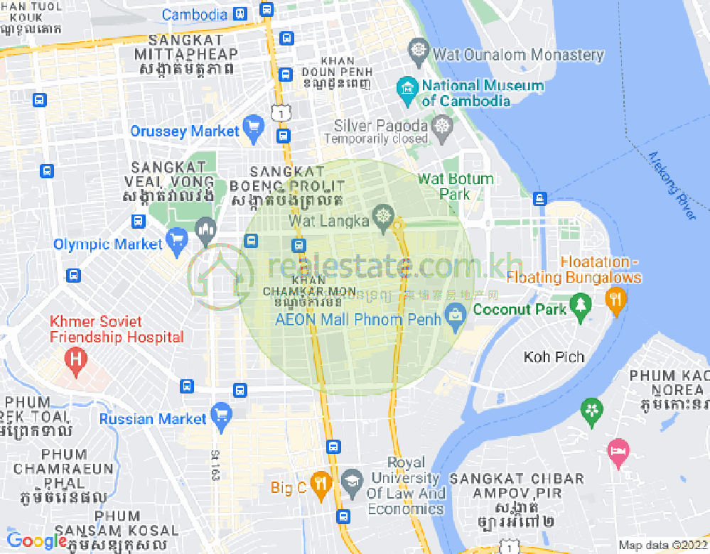 Map of BKK 1, Boeng Keng Kang, Phnom Penh